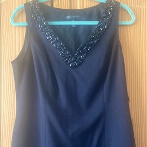 Women’s size 12 international concepts black V-neck beaded trim A-line dress